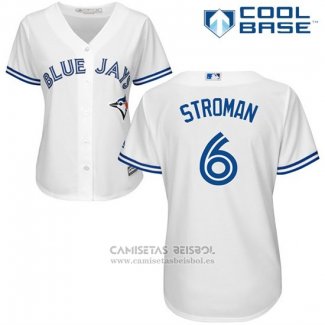 Camiseta Beisbol Mujer Toronto Blue Jays Marcus Stroman Cool Base Blanco