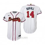 Camiseta Beisbol Nino Atlanta Braves Adam Duvall 2022 Gold Program Replica Blanco