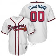 Camiseta Beisbol Nino Atlanta Braves Personalizada Blanco