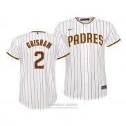 Camiseta Beisbol Nino San Diego Padres Trent Grisham Replica Primera Blanco