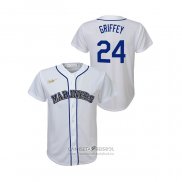 Camiseta Beisbol Nino Seattle Mariners Ken Griffey Jr. Cooperstown Collection Primera Blanco