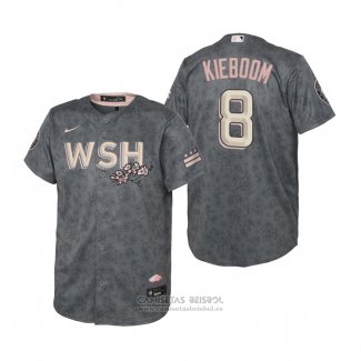 Camiseta Beisbol Nino Washington Nationals Carter Kieboom 2022 City Connect Replica Gris