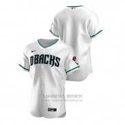 Camiseta Beisbol Hombre Arizona Diamondbacks Autentico Alterno Blanco Verde