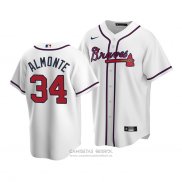 Camiseta Beisbol Hombre Atlanta Braves Abraham Almonte Replica Blanco