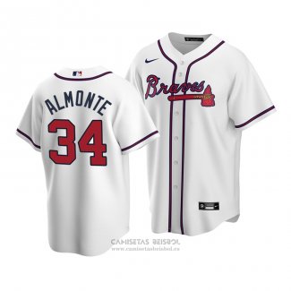 Camiseta Beisbol Hombre Atlanta Braves Abraham Almonte Replica Blanco