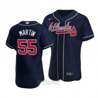 Camiseta Beisbol Hombre Atlanta Braves Chris Martin Autentico Alterno Azul