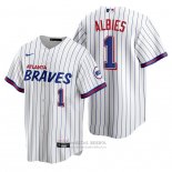 Camiseta Beisbol Hombre Atlanta Braves Ozzie Albies Replica 2021 City Connect Blanco