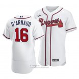 Camiseta Beisbol Hombre Atlanta Braves Travis D'arnaud Autentico Primera Blanco