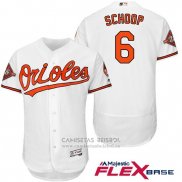 Camiseta Beisbol Hombre Baltimore Orioles 6 Jonathan Schoop Blanco 2017 Flex Base
