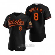 Camiseta Beisbol Hombre Baltimore Orioles Cal Ripken Jr. 150th Aniversario Patch Autentico Flex Base Negro