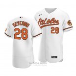 Camiseta Beisbol Hombre Baltimore Orioles Pedro Severino Autentico Primera Blanco