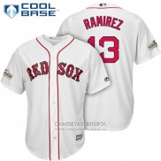 Camiseta Beisbol Hombre Boston Red Sox 2017 Postemporada 13 Hanley Ramirez Blanco Cool Base