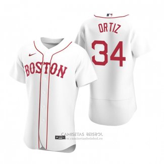 Camiseta Beisbol Hombre Boston Red Sox David Ortiz Autentico 2020 Alterno Blanco