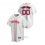 Camiseta Beisbol Hombre Boston Red Sox Personalizada Replica Alterno Blanco