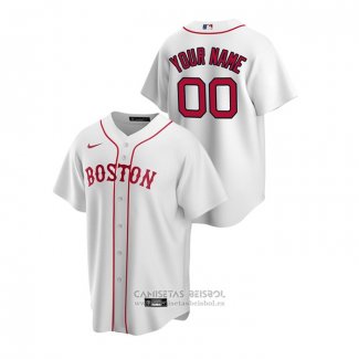 Camiseta Beisbol Hombre Boston Red Sox Personalizada Replica Alterno Blanco