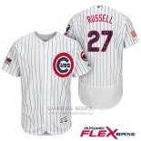 Camiseta Beisbol Hombre Chicago Cubs 2017 Estrellas y Rayas Cubs 27 Addison Russell Blanco Flex Base