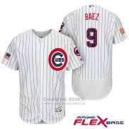 Camiseta Beisbol Hombre Chicago Cubs 2017 Estrellas y Rayas Cubs 9 Javier Baez Blanco Flex Base