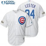 Camiseta Beisbol Hombre Chicago Cubs 2017 Postemporada 34 Jon Lester Blanco Cool Base