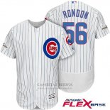 Camiseta Beisbol Hombre Chicago Cubs 2017 Postemporada 56 Hector Rondon Blanco Flex Base