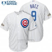 Camiseta Beisbol Hombre Chicago Cubs 2017 Postemporada 9 Javier Baez Blanco Cool Base