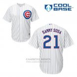 Camiseta Beisbol Hombre Chicago Cubs 21 Sammy Sosa Blanco Primera Cool Base