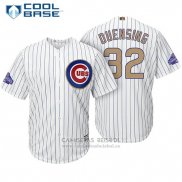 Camiseta Beisbol Hombre Chicago Cubs 32 Brian Duensing Blanco Oro Cool Base