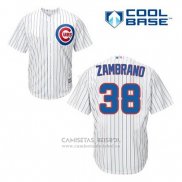 Camiseta Beisbol Hombre Chicago Cubs 38 Carlos Zambrano Blanco Primera Cool Base