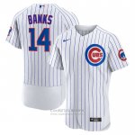 Camiseta Beisbol Hombre Chicago Cubs Ernie Banks Primera Autentico Retired Blanco