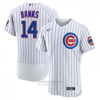 Camiseta Beisbol Hombre Chicago Cubs Ernie Banks Primera Autentico Retired Blanco