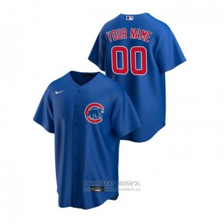 Camiseta Beisbol Hombre Chicago Cubs Personalizada Replica Alterno Azul