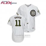 Camiseta Beisbol Hombre Chicago Cubs Yu Darvish 2018 Dia de los Caidos Flex Base Blanco