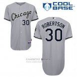 Camiseta Beisbol Hombre Chicago White Sox 30 David Robertson Gris Cool Base