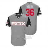 Camiseta Beisbol Hombre Chicago White Sox Kevan Smith 2018 LLWS Players Weekend Webby Gris