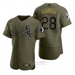 Camiseta Beisbol Hombre Chicago White Sox Leury Garcia Camuflaje Digital Verde 2021 Salute To Service