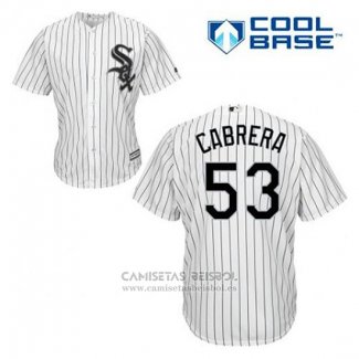 Camiseta Beisbol Hombre Chicago White Sox Melky Cabrera 53 Blanco Primera Cool Base