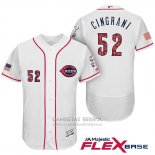 Camiseta Beisbol Hombre Cincinnati Reds 2017 Estrellas Y Rayas 52 Tony Cingrani Blanco Flex Base