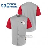 Camiseta Beisbol Hombre Cincinnati Reds Cool Base Cooperstown Collection 1956 Gris