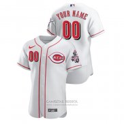 Camiseta Beisbol Hombre Cincinnati Reds Personalizada Authentic Blanco