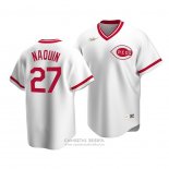 Camiseta Beisbol Hombre Cincinnati Reds Tyler Naquin Cooperstown Collection Primera Blanco