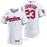 Camiseta Beisbol Hombre Cleveland Guardians Daniel Johnson Autentico Primera Blanco