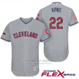 Camiseta Beisbol Hombre Cleveland Indians 2017 Estrellas y Rayas Jason Kipnis Gris Flex Base