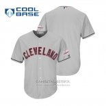 Camiseta Beisbol Hombre Cleveland Indians 2019 All Star Patch Cool Base Road Personalizada Gris