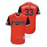 Camiseta Beisbol Hombre Cleveland Indians Brad Hand 2018 LLWS Players Weekend Brotein Shake Rojo