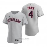 Camiseta Beisbol Hombre Cleveland Indians Bradley Zimmer Autentico 2020 Road Gris