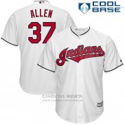Camiseta Beisbol Hombre Cleveland Indians Cody Allen 37 Blanco Cool Base