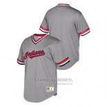 Camiseta Beisbol Hombre Cleveland Indians Cooperstown Collection Mesh Wordmark Gris