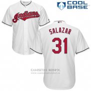 Camiseta Beisbol Hombre Cleveland Indians Danny Salazar 31 Blanco Autentico Collection Cool Base