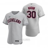 Camiseta Beisbol Hombre Cleveland Indians Tyler Naquin Autentico 2020 Road Gris