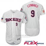 Camiseta Beisbol Hombre Colorado Rockies 2017 Estrellas y Rayas Dj Lemahieu 9 Blanco Flex Base