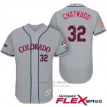 Camiseta Beisbol Hombre Colorado Rockies 2017 Estrellas y Rayas Tyler Chatwood 32 Gris Flex Base